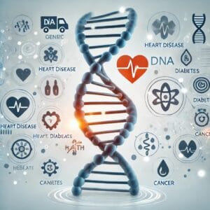 Role of genetics in common diseases like cancer, diabetes, and heart disease.