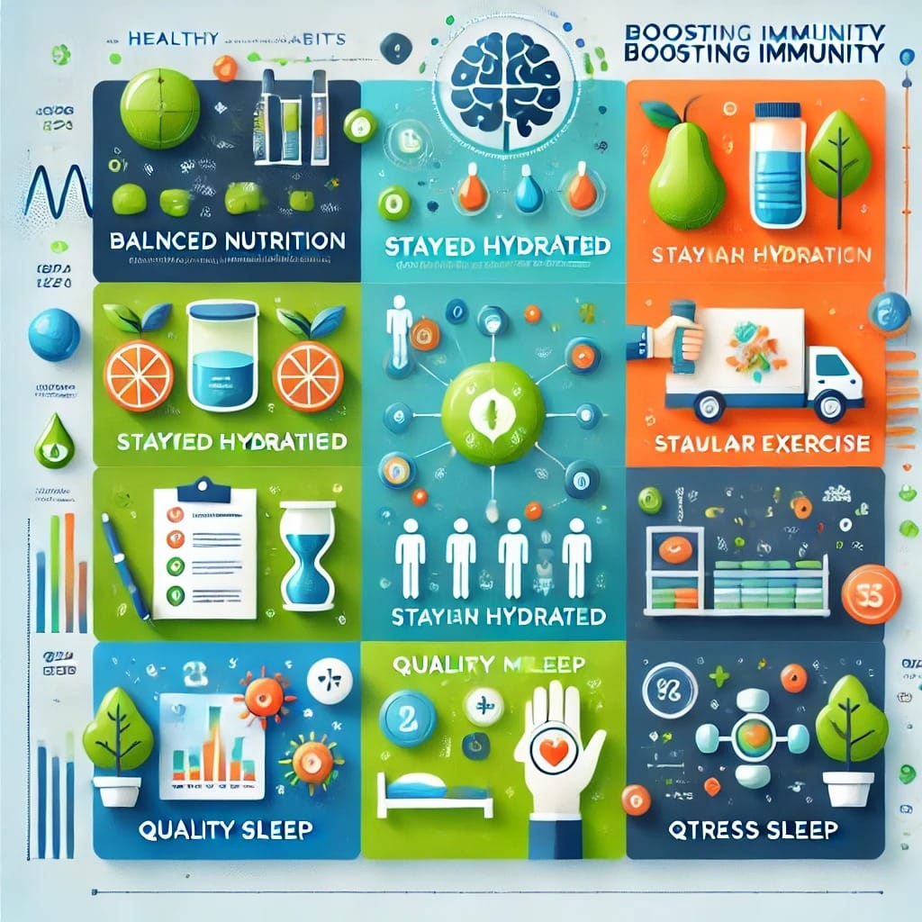 Healthy lifestyle habits for boosting immunity.